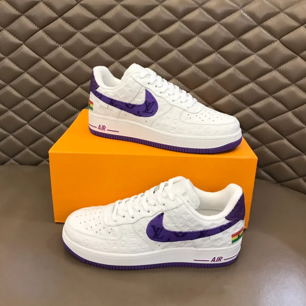 Men's shoes 💰p420 "*OUIS *UITTO*" x OFF-WHITE x Nike tripartite collaboration! Trendy and cool men's casual sports shoes with unrivaled color matching. The design idea basically continues the style of THE TEN. The Swoosh line and tongue label have a very familiar visual effect and are both fashionable and trendy! A must-have for fashionistas! The effect on your feet is absolutely stunning! (The original drawer packaging accessories are complete) Code number 38-45